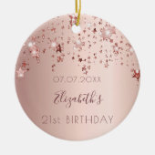 Birthday roos goudroze sterren van vrienden keramisch ornament (Voorkant)