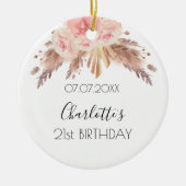 Birthday roos goudsbloesem keramisch ornament (Voorkant)