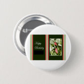 Birthday Roos Ronde Button 5,7 Cm (Voorkant /achterkant)