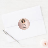 Birthday rose gold photo diamonds ronde sticker (Envelop)