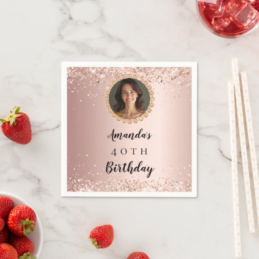 Birthday rose gold photo diamonds servet (Insitu)
