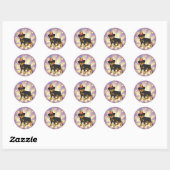 Birthday Rottweiler Ronde Sticker (Vel)