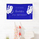 Birthday royal blue ballonnen party spandoek (Insitu)