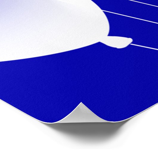 Birthday royal blue ballons name script poster (Hoek)