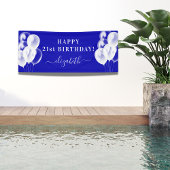 Birthday royal blue ballons name script spandoek