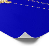 Birthday royal blue gold ballons name script poster (Hoek)