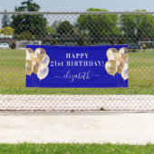 Birthday royal blue gold ballons name script spandoek (Insitu)