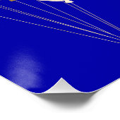 Birthday royal blue gold balloons party perfect poster (Hoek)