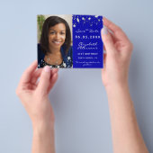 Birthday royal blue photobudget Save the Date Flyer (Hand)