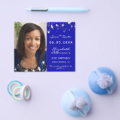 Birthday royal blue photobudget Save the Date Flyer (Enkel)