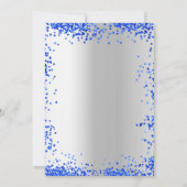 Birthday royal blue Silver ballon party Kaart (Achterkant)