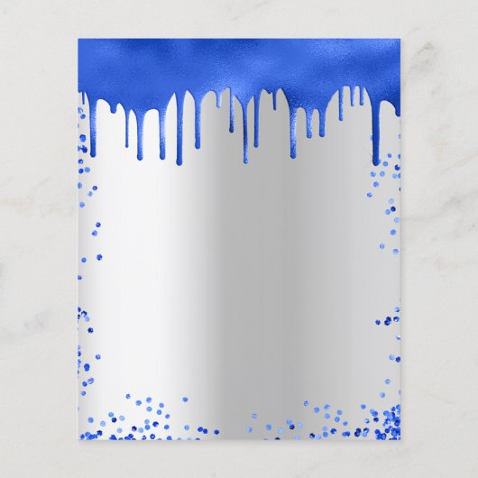 Birthday royal blue Silver budget uitnodiging Flyer (Achterkant)