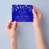 Birthday royal blue stars budget Save the Date Flyer (Hand)