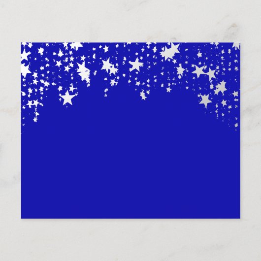 Birthday royal blue stars budget Save the Date Flyer (Achterkant)
