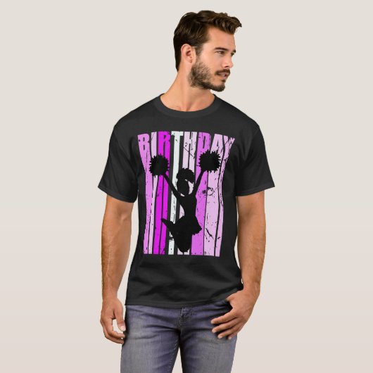 Birthday roze Cheerlead Cheer Squad voor meisjes o T-shirt (Voorkant volledig)