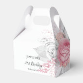 Birthday roze floral Silmodern elegant Bedankdoosjes (Achterkant)