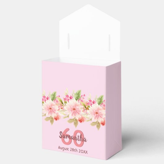 Birthday roze florals monogram bedankt bedankdoosjes (Geopend)