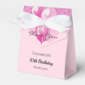 Birthday roze glitter druist ballonmeisje bedankdoosjes (Voorkant Zijde)