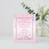 Birthday roze kaart (Staand voorkant)