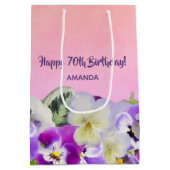 Birthday roze paarse blush floral name medium cadeauzakje (Achterkant)