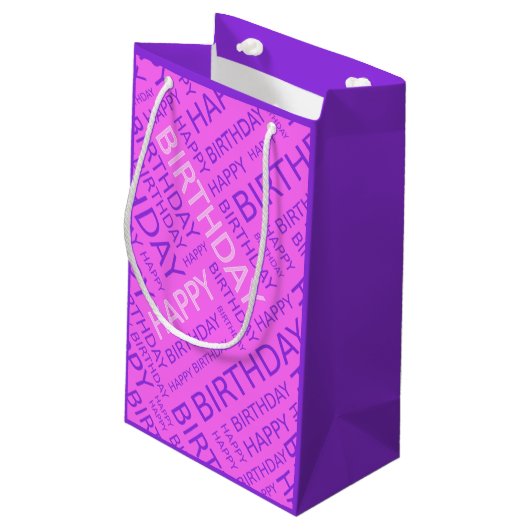 Birthday roze paarse douanenaam klein cadeauzakje (Achterkant Gekanteld)