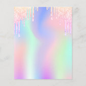 Birthday roze paarse druppels begrotingsuitnodigin flyer (Achterkant)