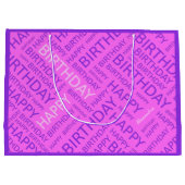Birthday roze paarse typografisch gepersonaliseerd groot cadeauzakje (Achterkant)