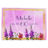 Birthday roze paarse wildbloemen groot cadeauzakje (Achterkant)