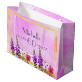 Birthday roze paarse wildbloemen groot cadeauzakje (Voorkant Gekanteld)