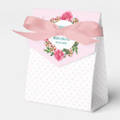 Birthday roze roze roodwitte petunia poka dots bedankdoosjes (Voorkant Zijde)