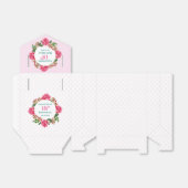 Birthday roze roze roodwitte petunia poka dots bedankdoosjes (Uitgevouwen)