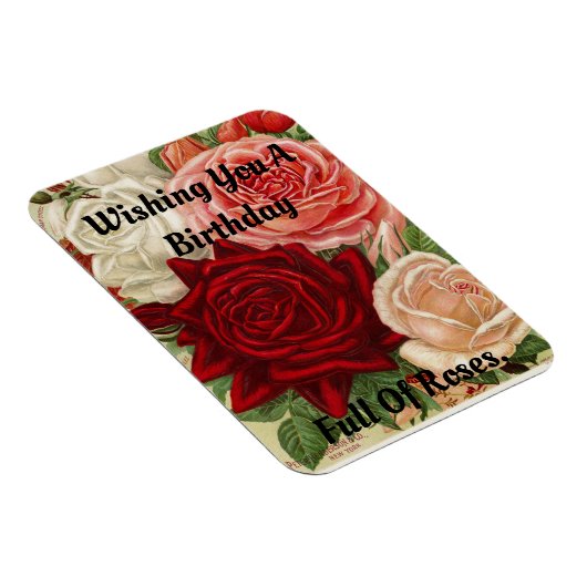 Birthday Rozen Flexible Photo Magnet Magneet (Rechterzijde)