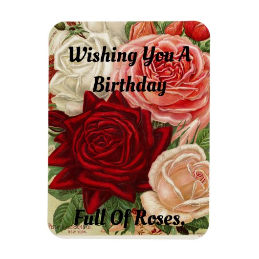 Birthday Rozen Flexible Photo Magnet Magneet (Verticaal)