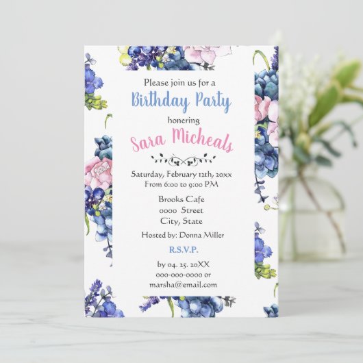 Birthday Rozen Kaart (Staand voorkant)