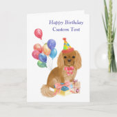 Birthday Ruby Cavalier King Charles Spaniel Kaart (Voorkant)