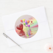 Birthday Ruby Heart Ronde Sticker (Envelop)