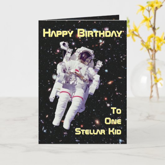 Birthday Ruimtevaart Kaart (Gele Bloem)