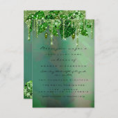 Birthday Rustic Woodland Roos Green Drift Leafs Kaart (Voorkant / Achterkant)
