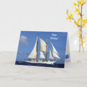 Birthday Sailboat SSV Robert C. Seamans Kaart (Gele Bloem)