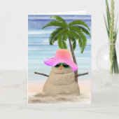 Birthday Sand Snow Man Card Kaart (Voorkant)