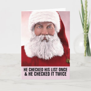 BIRTHDAY SANTA CLAUS NAUGHTY LIST GROTE KAARTEN