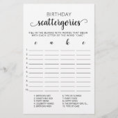 Birthday Scattergories editable game (Voorkant)
