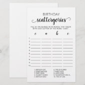 Birthday Scattergories editable game (Voorkant / Achterkant)