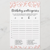 Birthday Scattergories editable game (Voorkant)