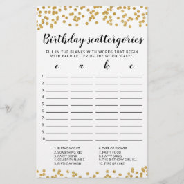 Birthday Scattergories editable game