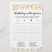 Birthday Scattergories editable game (Voorkant / Achterkant)