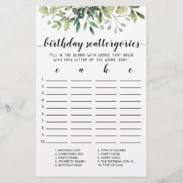 Birthday Scattergories editable game