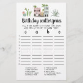 Birthday Scattergories editable game (Voorkant)