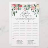 Birthday Scattergories editable game (Voorkant / Achterkant)