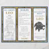 Birthday Scavenger Hunt List: Zodiac Leo Flyer (Voorkant)